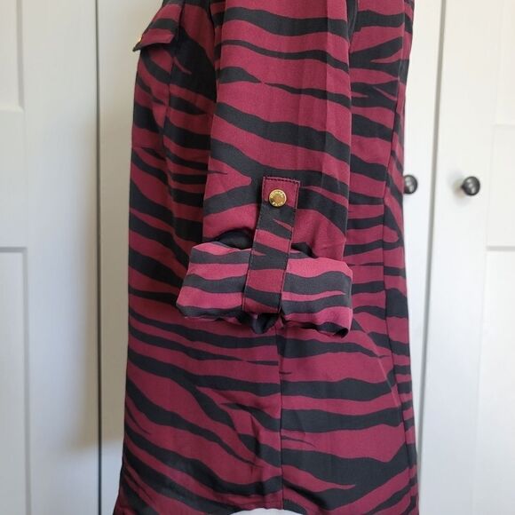 Michael Michael kors womens full-zip tiger striped small blouse - Picture 8 of 11